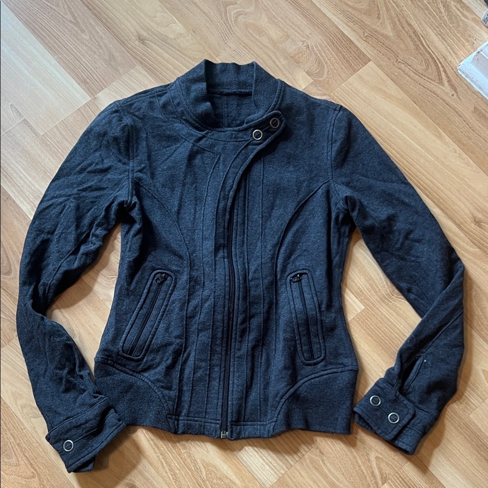 RARE Lululemon Charcoal Game Day Moto Jacket Sz 6